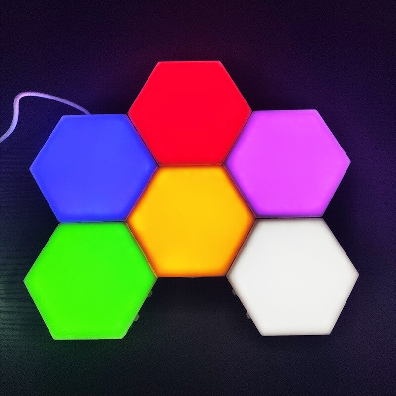 1 pièces LED lampe quantique modulaire tactile sensible éclairage Hexagonal veilleuse lampes applique murale hexagonale applique murale