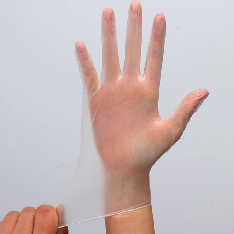 Lot De 100 Gants Jetables En Vinyle Blanc Taille L - Boîte Distributrice Pratique - Sans Latex Ni Poudre, Idéal Hygiène Et Industrie Alimentaire