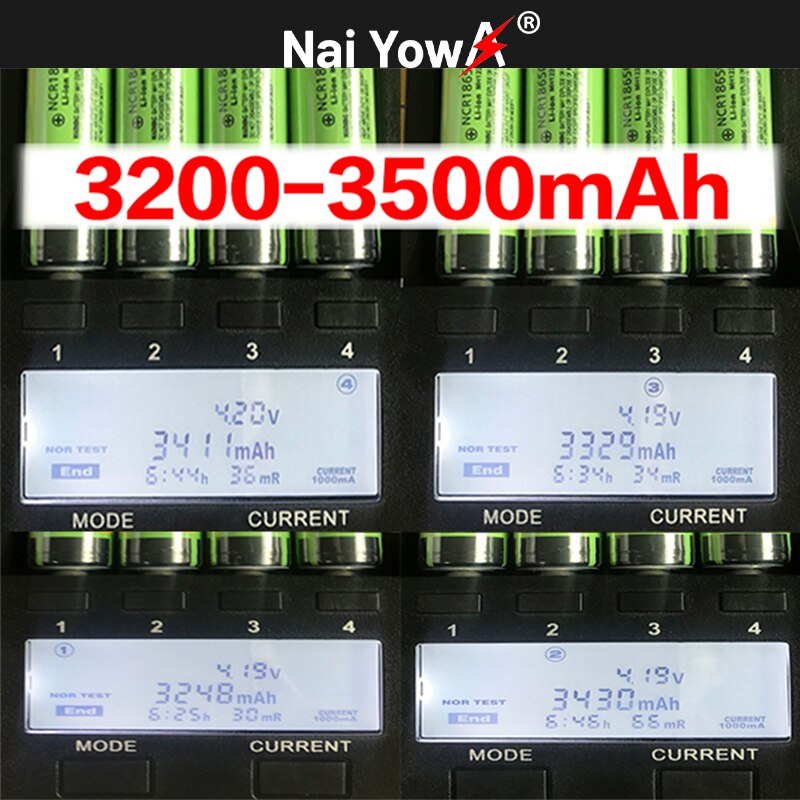 NCR18650 3400mAh Battery brand original ncr18650b 34B 3.7V 18650 3400mah rechargeable lithium battery flashlight Tip battery