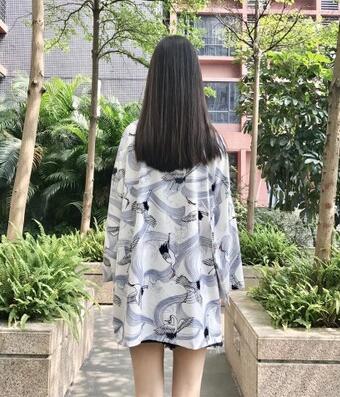 Manteau Long et fin pour femme, Kimono japonais, Cardigan, Yukata, vêtement d'extérieur: F
