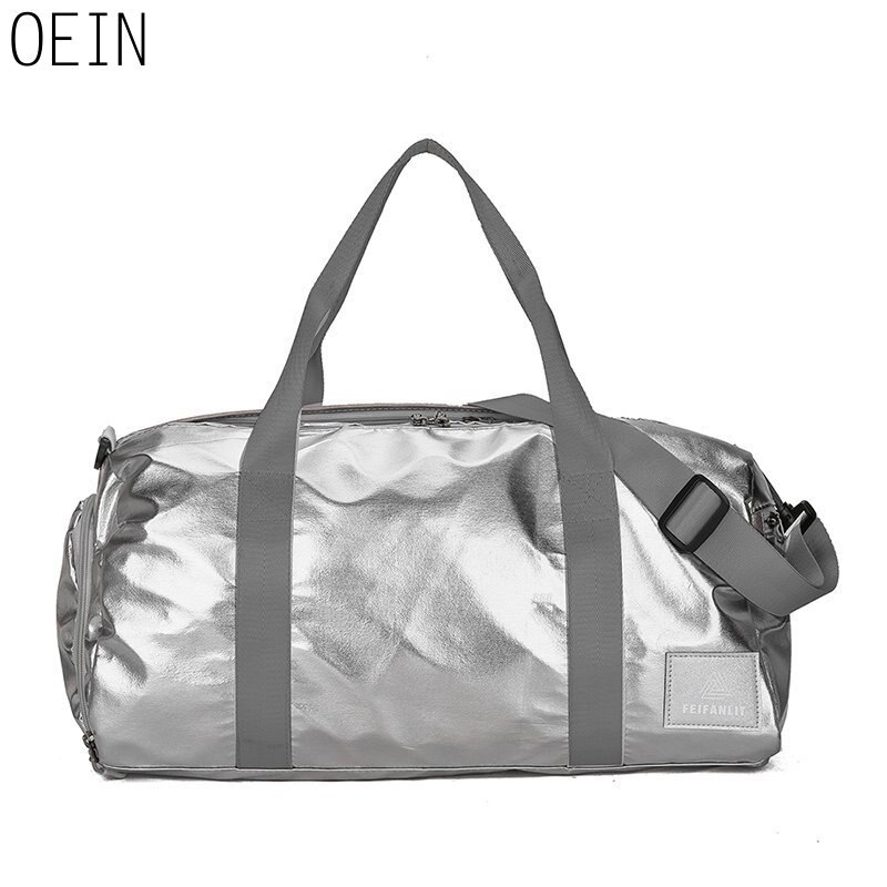 Nylon reissporttas, schoudertas, grote waterdichte nylon handtas, zwart, roze, dames, heren, outdoor sporttassen: Donkergrijs