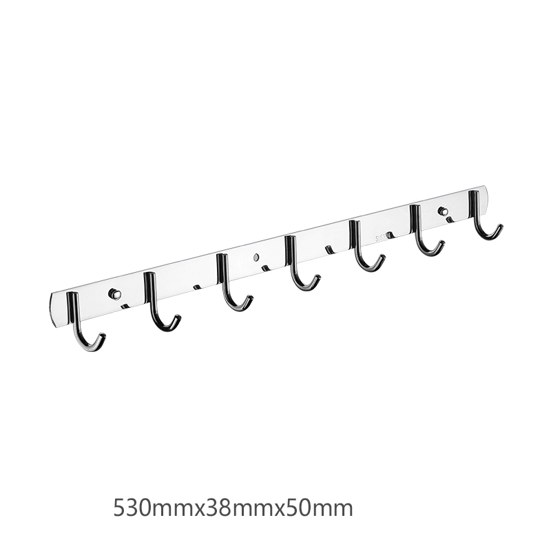 Sliver Mirror Stainless Steel Hanger Hooks with 3/4/5/6/7/8 Hooks for Towels Hold Hanger In Bathrooms Kitchen Towel Hook: J style-7 hooks