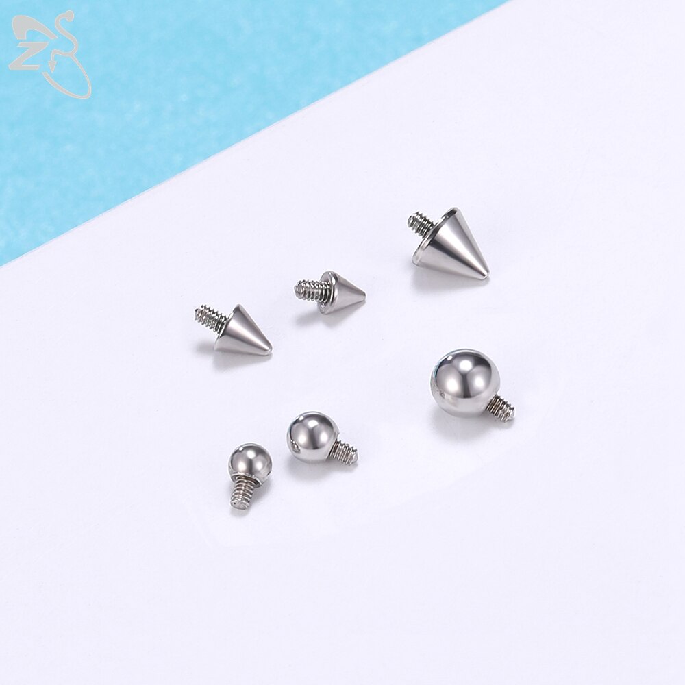 ZS 14/15pcs Micro Dermal Piercing Set Titanium CZ Crystal Dermal Anchor Surface Piercings Top Skin Diver Bases Sexy Body Jewelry