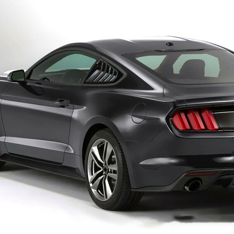 Car Glossy Black Quarter 1/4 Side Window Louver Cover for Ford Mustang