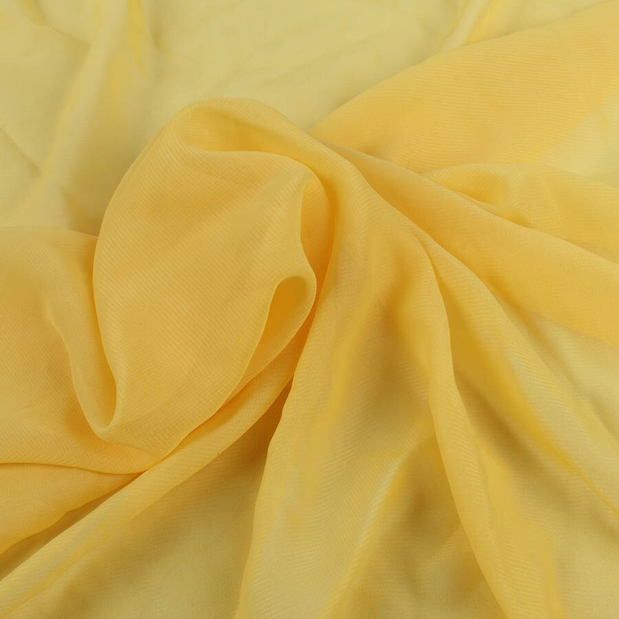 1 meter polyester chiffon fabric 100D Drape Bridal Wedding Dress Georgette tulle Lining Fabric Skirt Party Decorator 150cm wide: Yellow