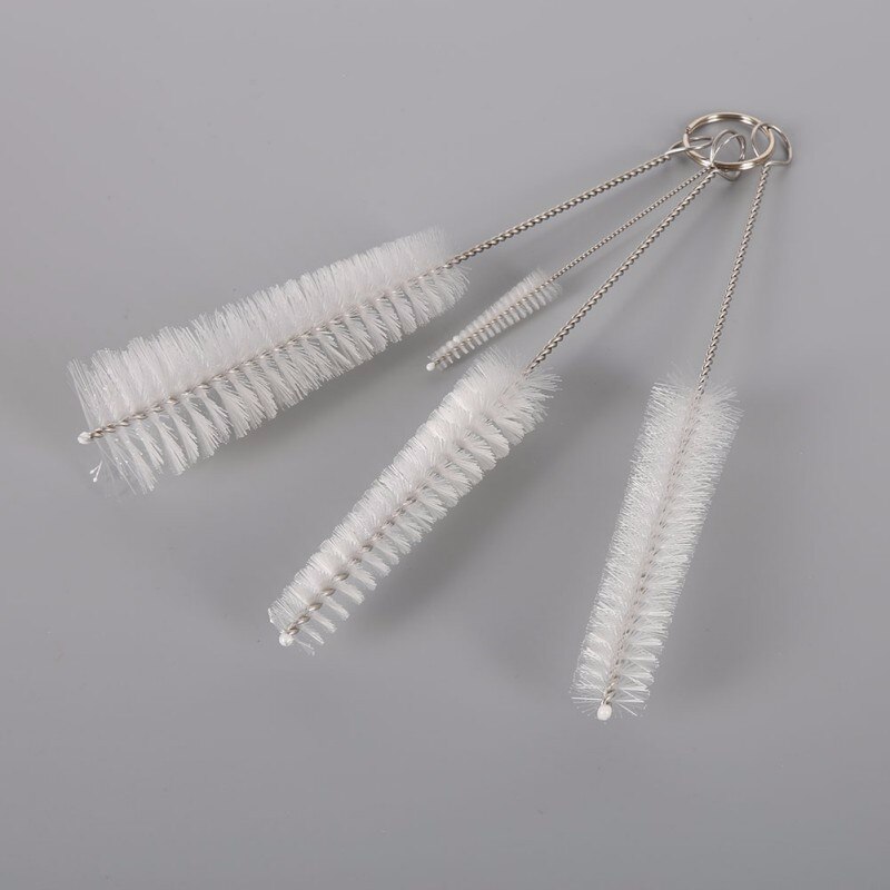 4pcs di Paglia Spazzola di Pulizia di Lavaggio In Acciaio Inox Bere Tubo di Paglia Spazzole Brush Cleaner Per Bicchiere di Vino Bottiglia di Caffè Tazza di Tè