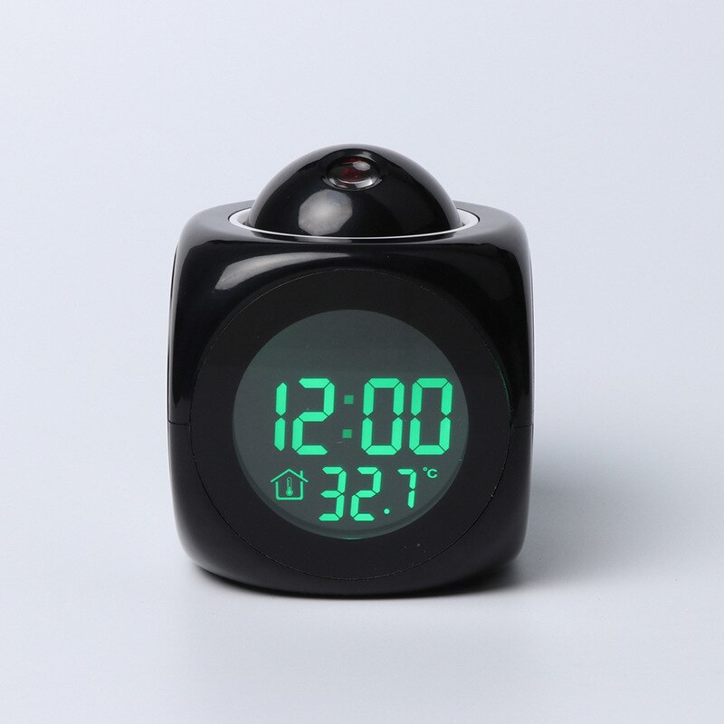 Creatieve Aandacht Projectie Digital Weer Lcd Snooze Klok Bell Alarm Display Backlight Led Projector Thuis Klok Timer