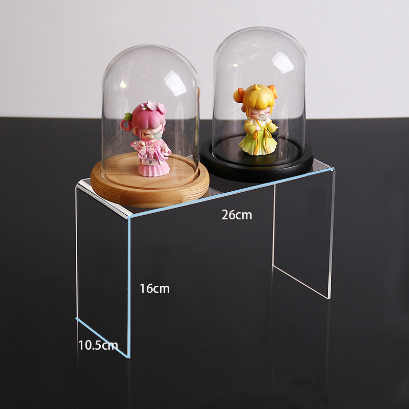 Elevadores de exhibición acrílicos para figuras de acción Funko, joyería, maquillaje, soporte de estante de exhibición para magdalenas, accesorios de escaparate transparentes en forma de U: Oro