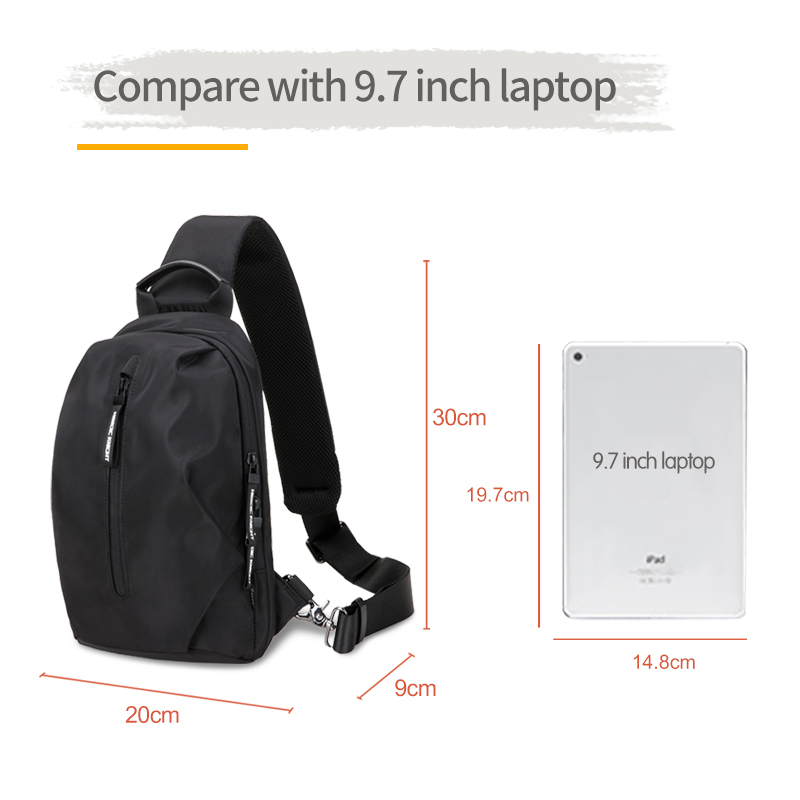 Heroischen Ritter Multifunktions Umhängetaschen Männer USB Lade 9,7 inchs Pad Brust Pack Kurze Reise Boten Brust Tasche Schulter Tasche