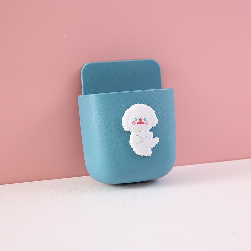 Cartoon Wall-mounted Mobile Phone Charging Box Remote Storage Box Bedside Phone Hanger Decoration Wall Holder for Stationery: 015