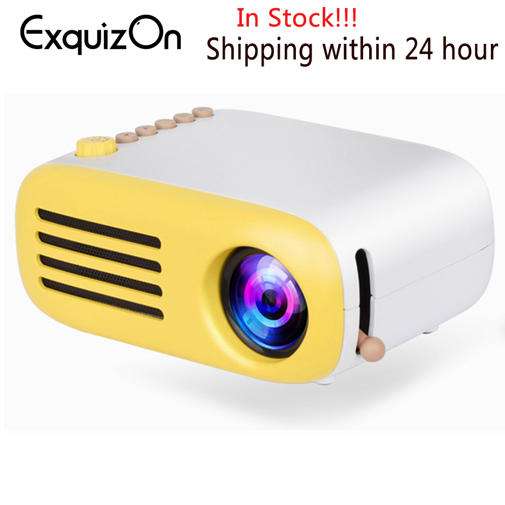 Exquizon  yg300 uppgradering  yg200 mini led fickprojektor hem beamer barn usb hdmi video portabel projektor valfritt batteri