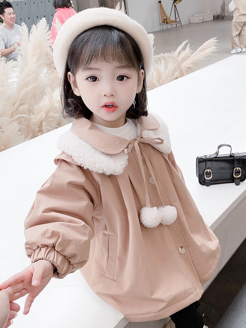 Croal cherie warme kindermeisjes fleece jas parka's voor meisjes winterkleding kinderen fleece prinses bovenkleding kinderen windjack