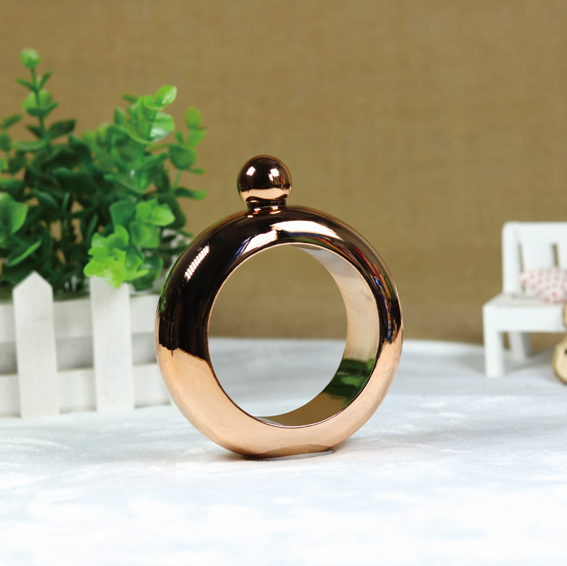 Offre spéciale Bracelet jonc Portable hanche fiole ronde Chic Bracelet de vin bouteille d'alcool 3.5 oz whisky Vodka swig mini fiole: A