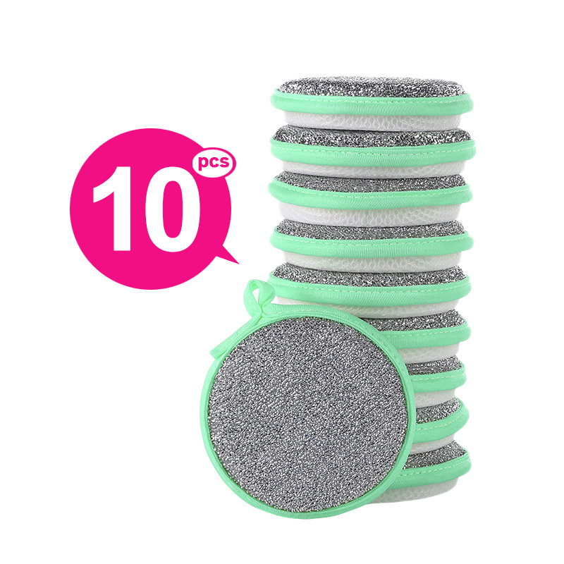 Double Side Dishwashing Sponge Dish Washing Brush Pan Pot Dish Wash Sponges Household Cleaning Reusable Kitchen Tools: Orange