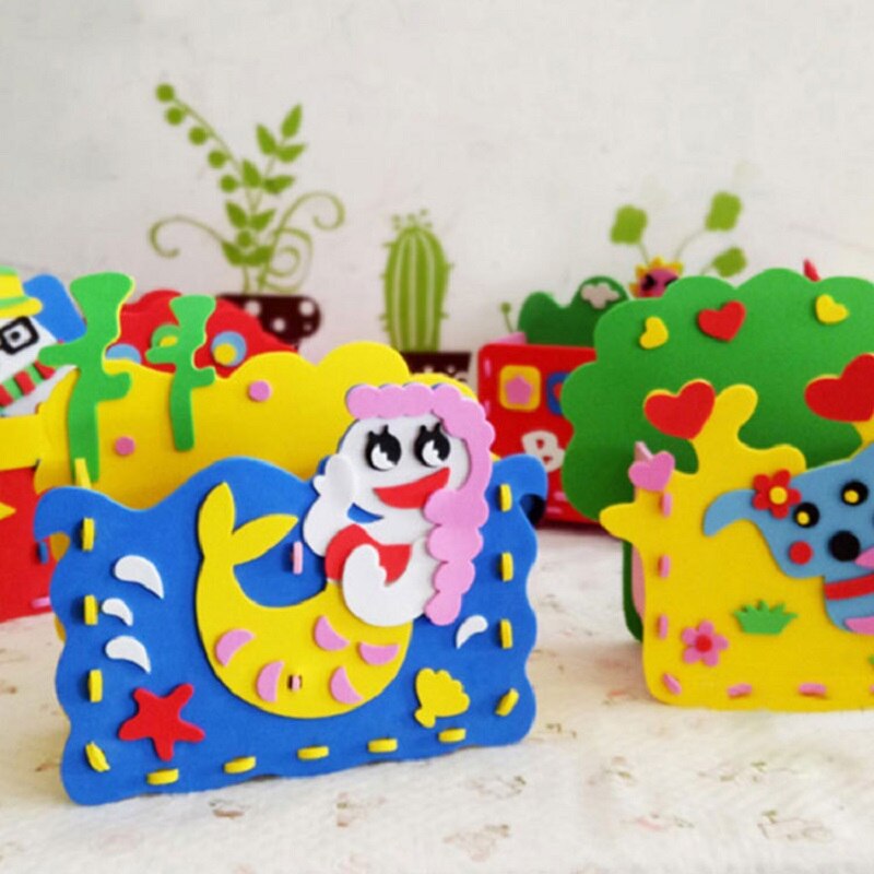 Diy Cartoon Pen Container Kinderen Arts & Crafts Kits Diy Handgemaakte Eva Materiaal Kleuterschool Handgemaakte Speelgoed Kids