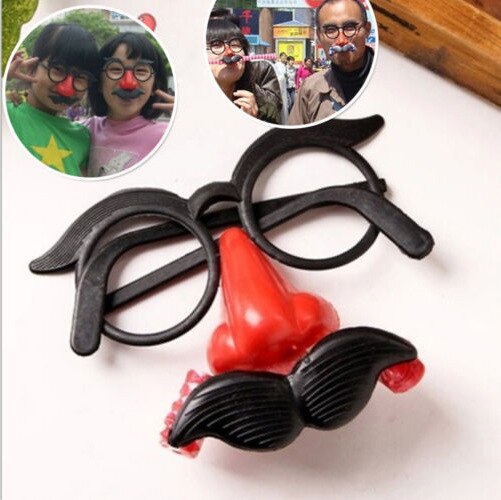 1pc grappige goedkope bal ronde montuur neus fluit snor clown bril baard rekwisieten bewegende de grillige bril valse neus kostuum