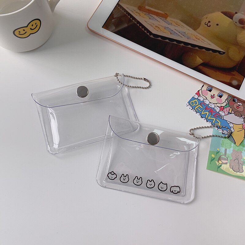 Myntplånböcker solid transparent liten kreditkortshållare pvc enkel unisex avslappnad multifunktion chic trendig nyckelplånbok vattentät