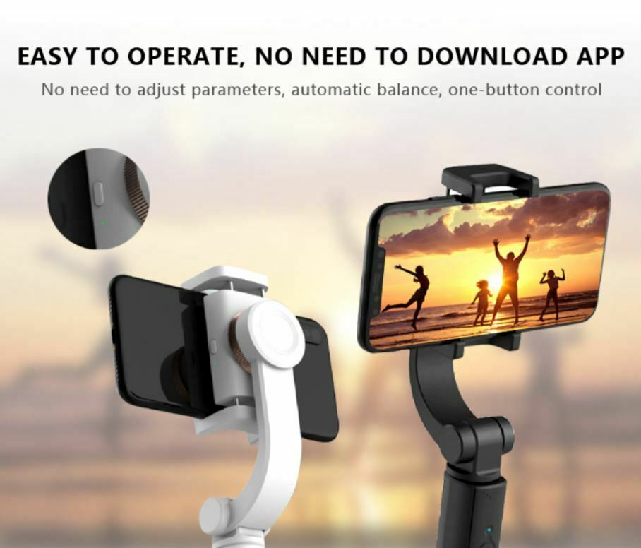 1-Axis Handheld Gimbal Stabilisator Mobiele Telefoon Gyro-Stabilisator Video Statief 360 ° Anti-Shake S-Stick Bluetooth Afstandsbediening