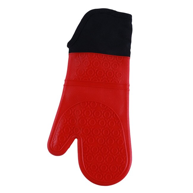 Silikone varmebestandige handsker ovn luffer madlavning grill gants silikone køkken mikroovn vanter ovn handske: Rød