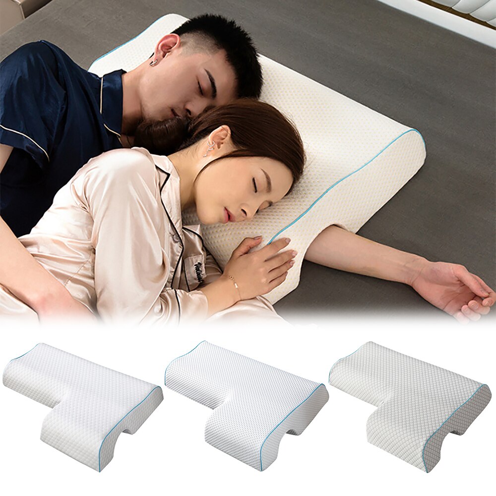 Oreiller en mousse à mémoire de forme pour Couple, repose-bras sans pression, creuse