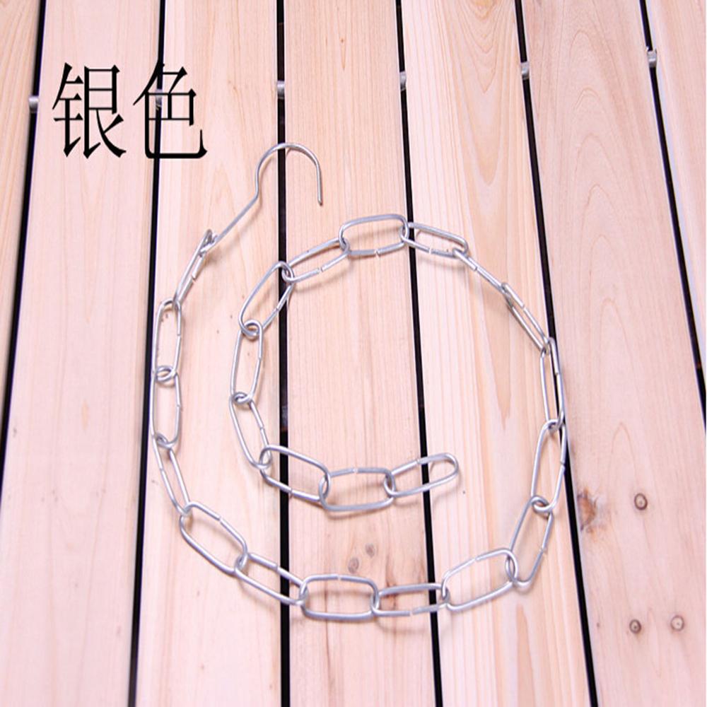Cadena colgante de Metal para Ropa con gancho, ganchos para colgar Ropa, varios perchas, anillos de exhibición, Ropa Colgada: silver