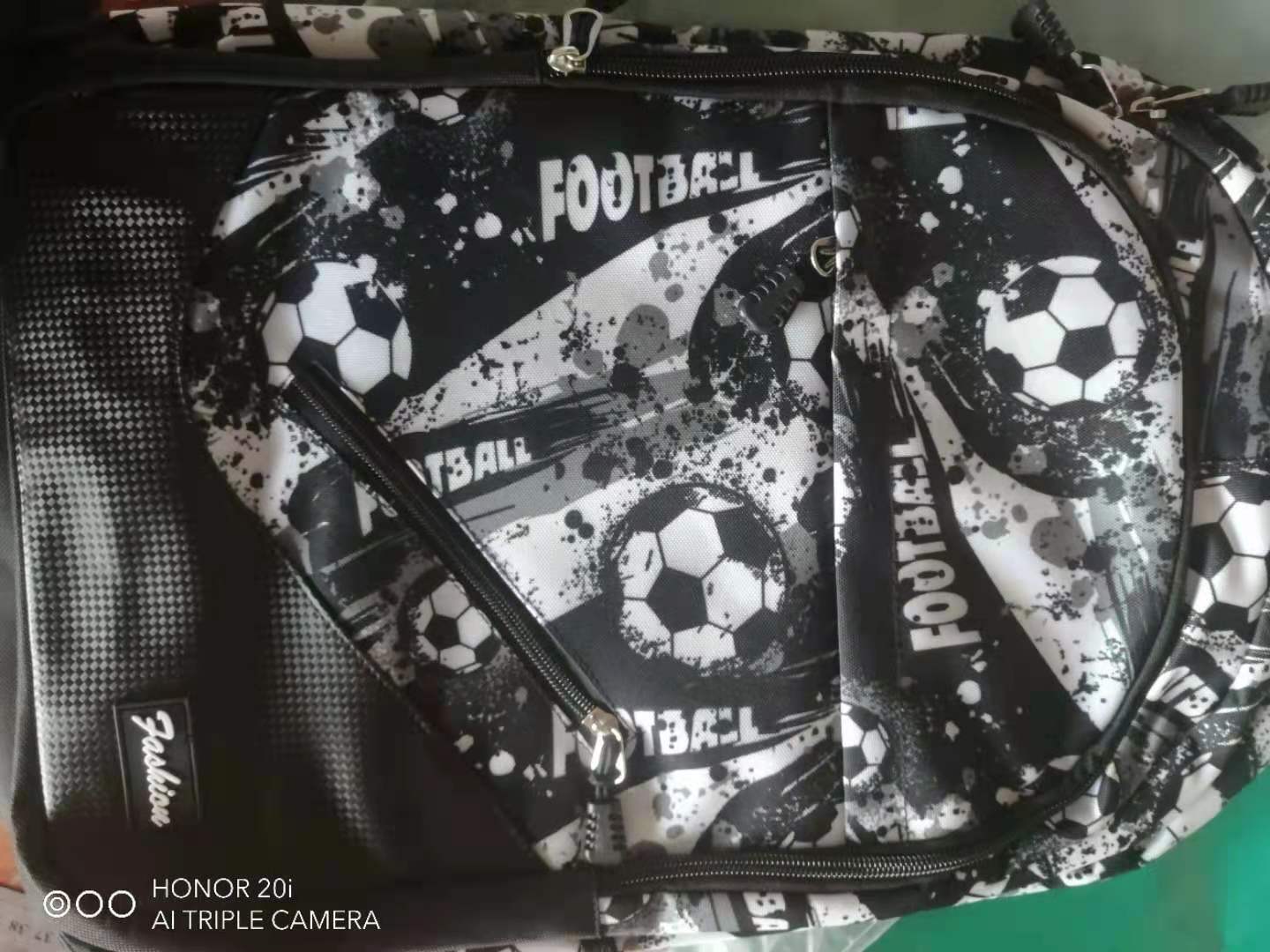 Tarnung druck schule Rucksack Große-kapazität orthopädische schul für jungen mädchen Laptop rucksäcke jugendlich Nylon schule taschen: Fußball Schwarz