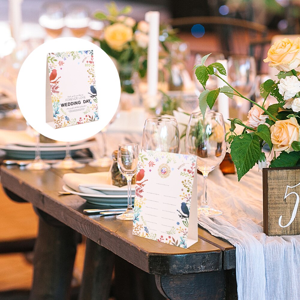 10pcs Table Cards Flower Printing Name Cards Place Cards Wedding Party: Assorted Color 1