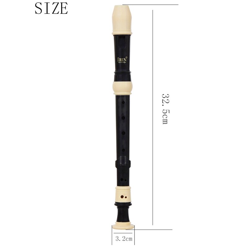 Set de 2 clarinete Soprano Irin Abs flauta larga grabadora barroca Accesorios para Instrumentos Musicales de dedos-negro y blanco
