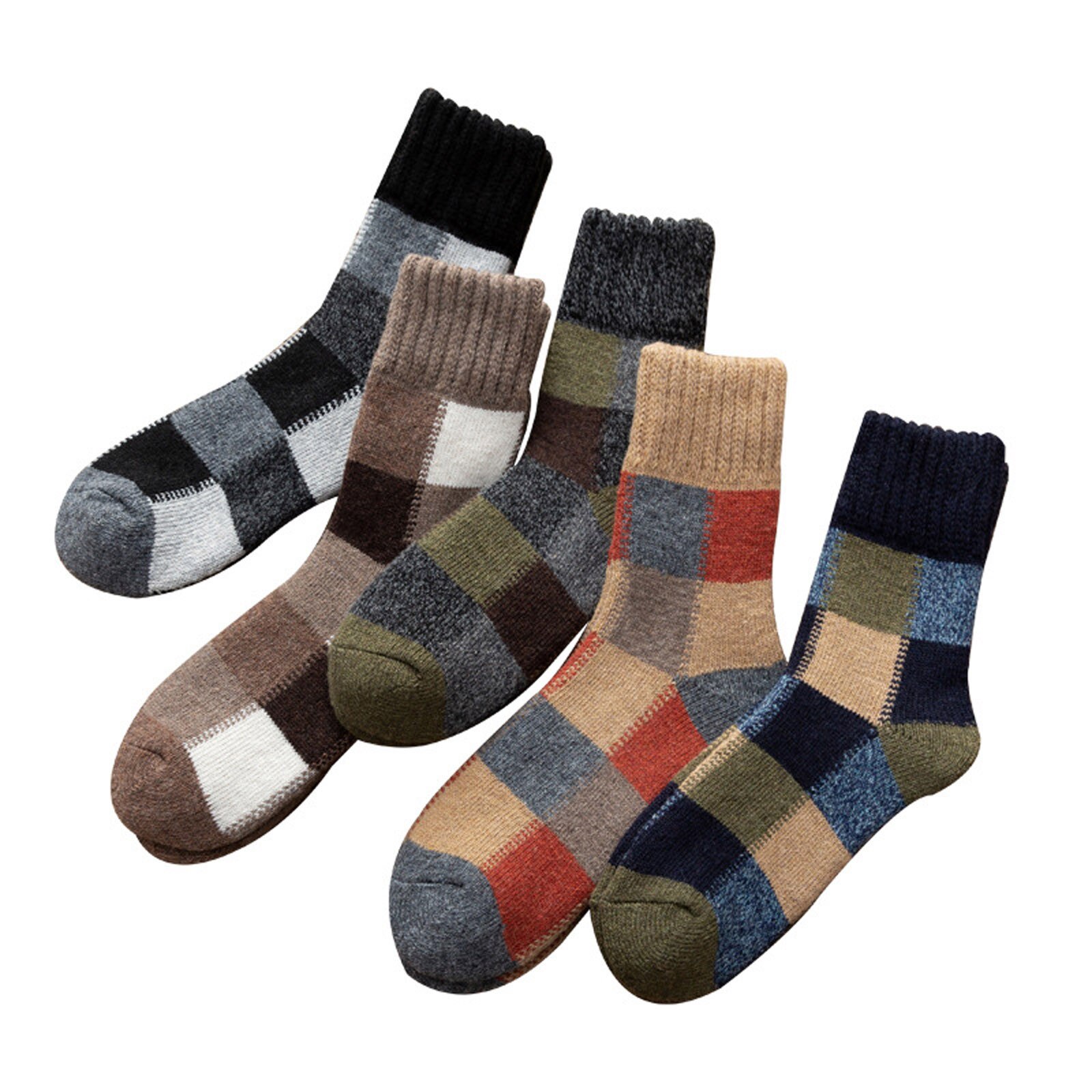 5 Pairs Womens Christmas Socks Winter Soft Warm Cold Knit Wool Sock Calcetines De La Mujer Harajuku Woman Socks Medias De Mujer: A