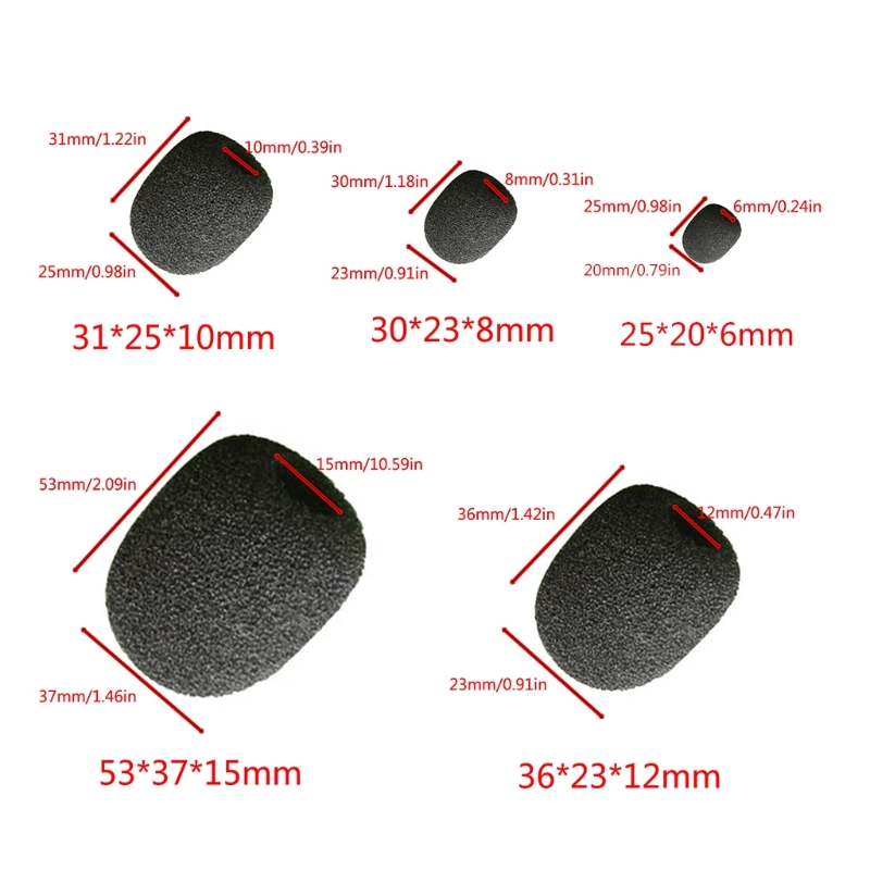 10pcs Headset Replacement Cover Gooseneck Sponge Foam Microphone Windscreen