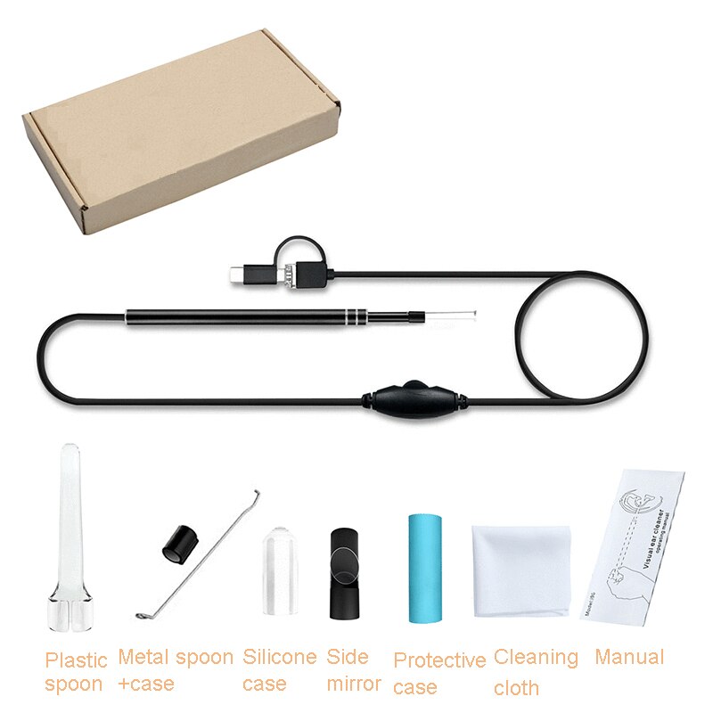 Ear Cleaning Endoscope Wax Removal HD Visual Ear Spoon Mini Camera 3 in1 USB Android PC Ear Picker Tool Health Care Nose