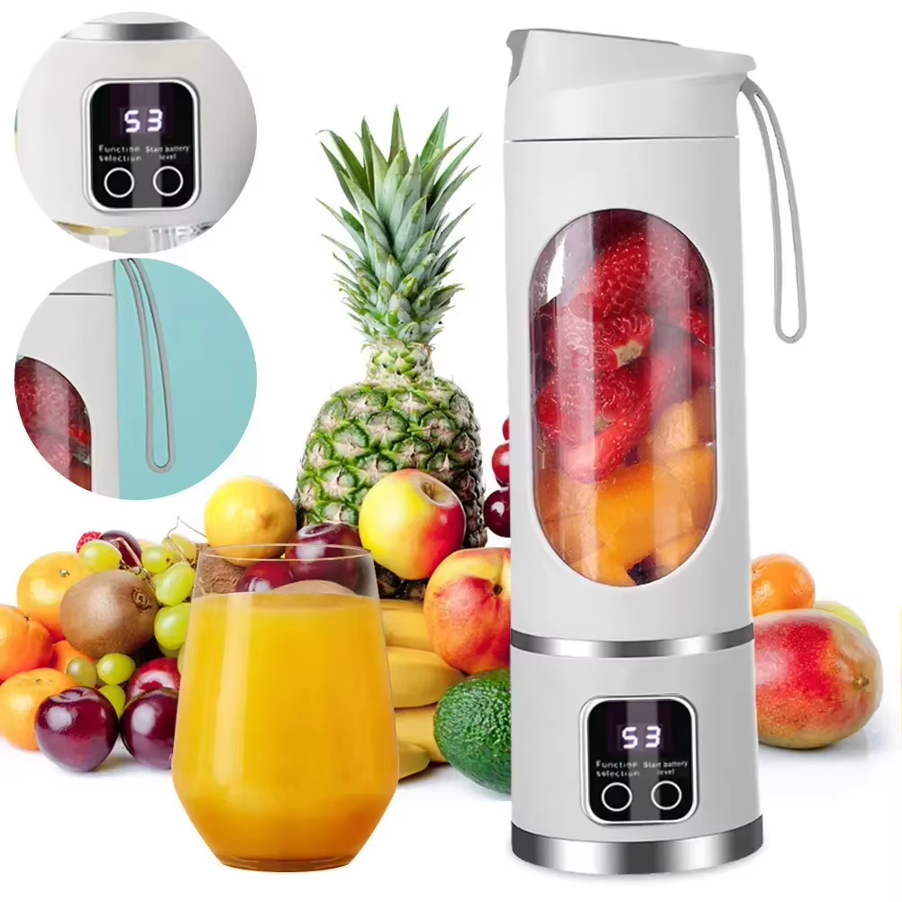 USB Opladen Draagbare Juicer 8/12 Blade Head 3 Versnellingen Verstelbare Dubbele Cover langdurige High-Power Ijsbreker