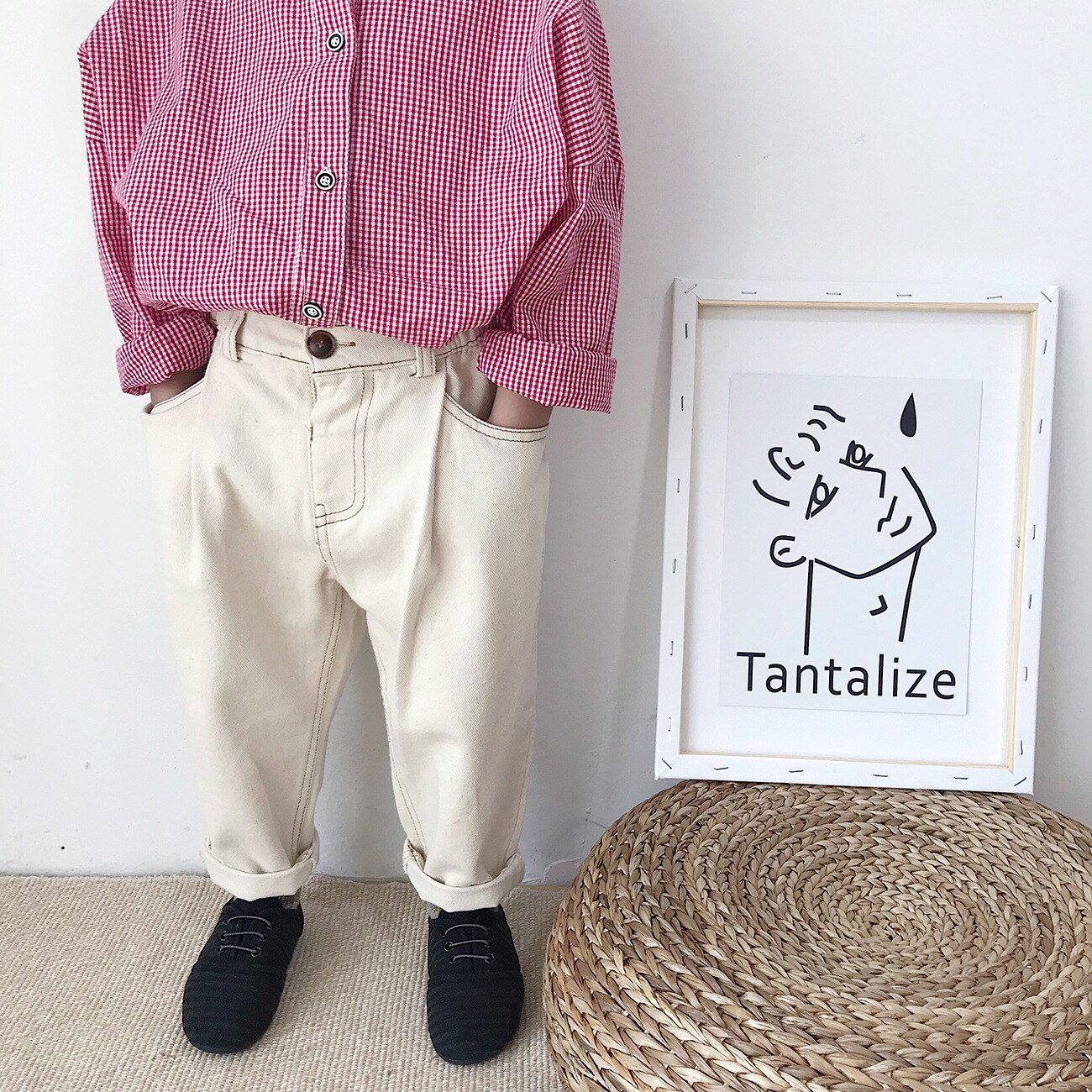 Herfst Koreaanse Kinderkleding Jongens En Meisjes Koreaanse Kinderen Alle-Match Jeans