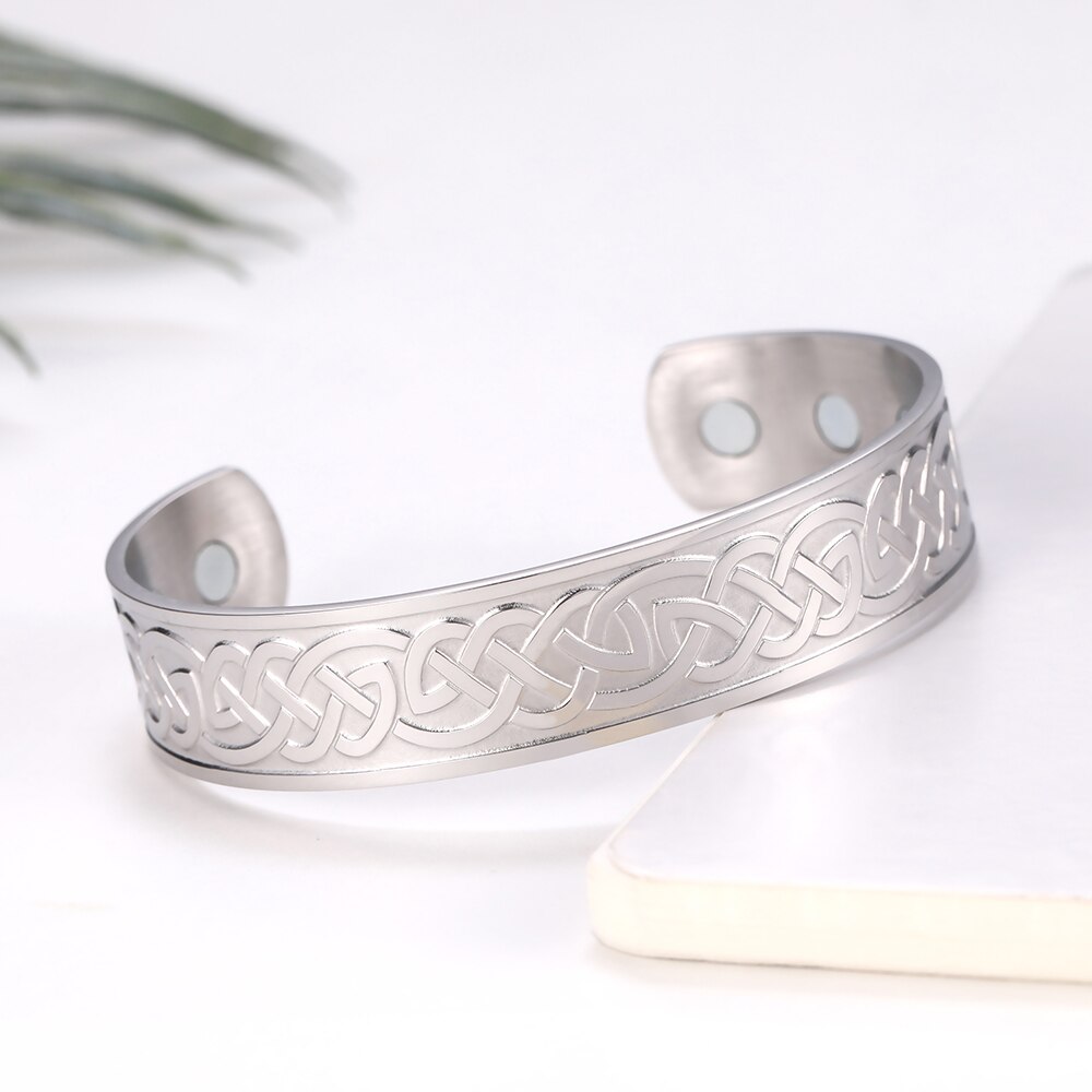 Skyrim Vintage Magnetische Armbanden Manchet Bangle Luck Ierse Knot Celtics Knopen Viking Rvs Armbanden Sieraden voor Vrouwen Mannen