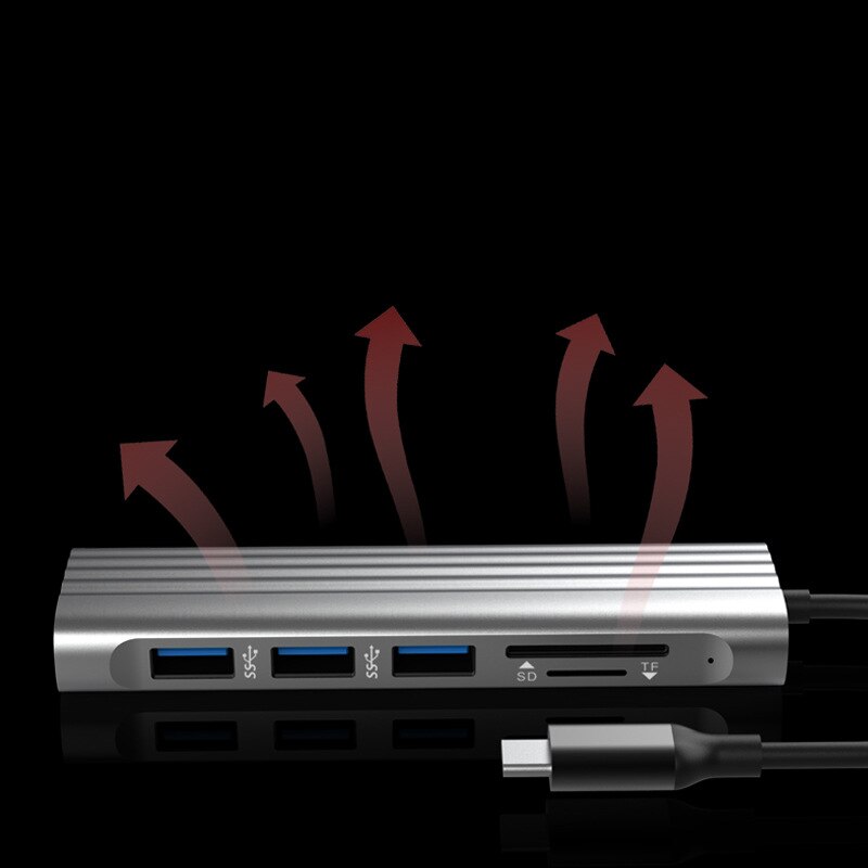 Liga de alumínio portátil do adaptador multiport do cubo de usb c com porta usb da saída de hdmi compatível para mais tipo c dispositivos puo88