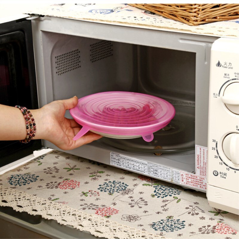 6 stuks/set siliconen rekdeksels universele deksel siliconen voedselfolie kom pot deksel siliconen deksel pan kookgerei keukenaccessoires