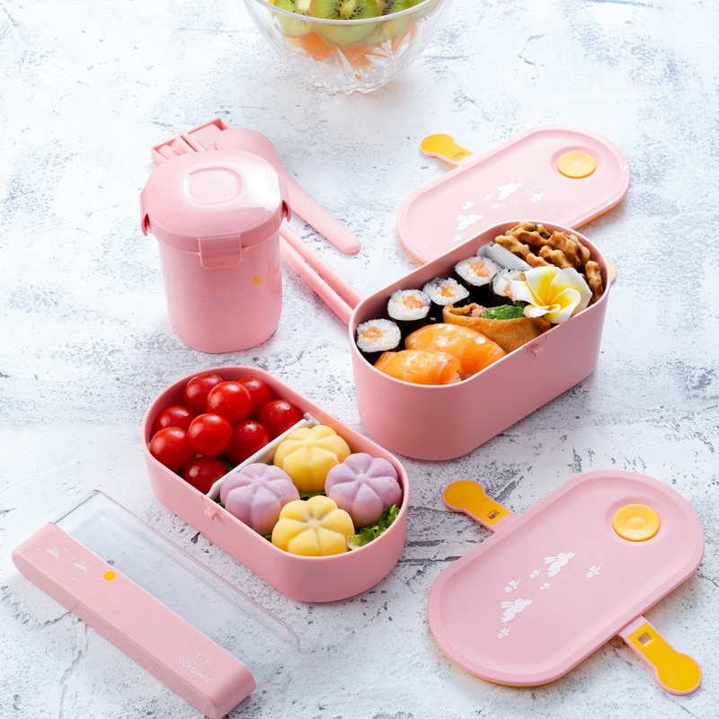 Japanse Magnetron Plastic Lunchbox Enkele Bento Dozen