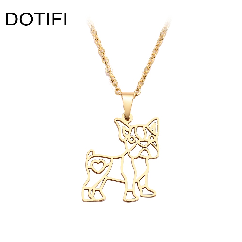 Dotifi Rvs Ketting Voor Vrouwen Man Leuke Hond Goud En Zilver Kleur Hanger Ketting Engagement Sieraden