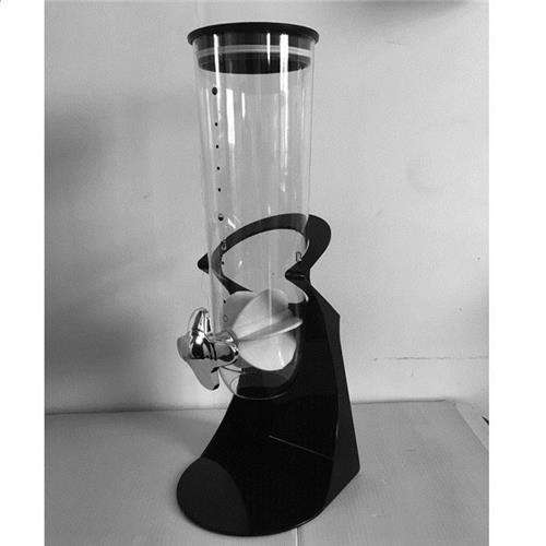 Kitchen Indispensable Dry Food Dispenser Chrome Single Weight and Double Control Breakfast Cereal Oatmeal Rice Bucket Storage: Dark Gray