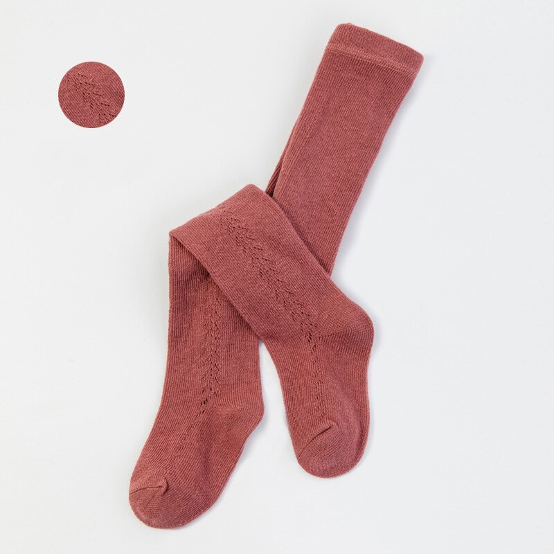 Sommer Baby Mädchen Strumpfhosen Dünne Atmungsaktive Weiche Baumwolle freundlicher Strumpfhosen Einfarbig Hohl Kleinkind Kleinkind Strümpfe Baby Kleidung: rot
