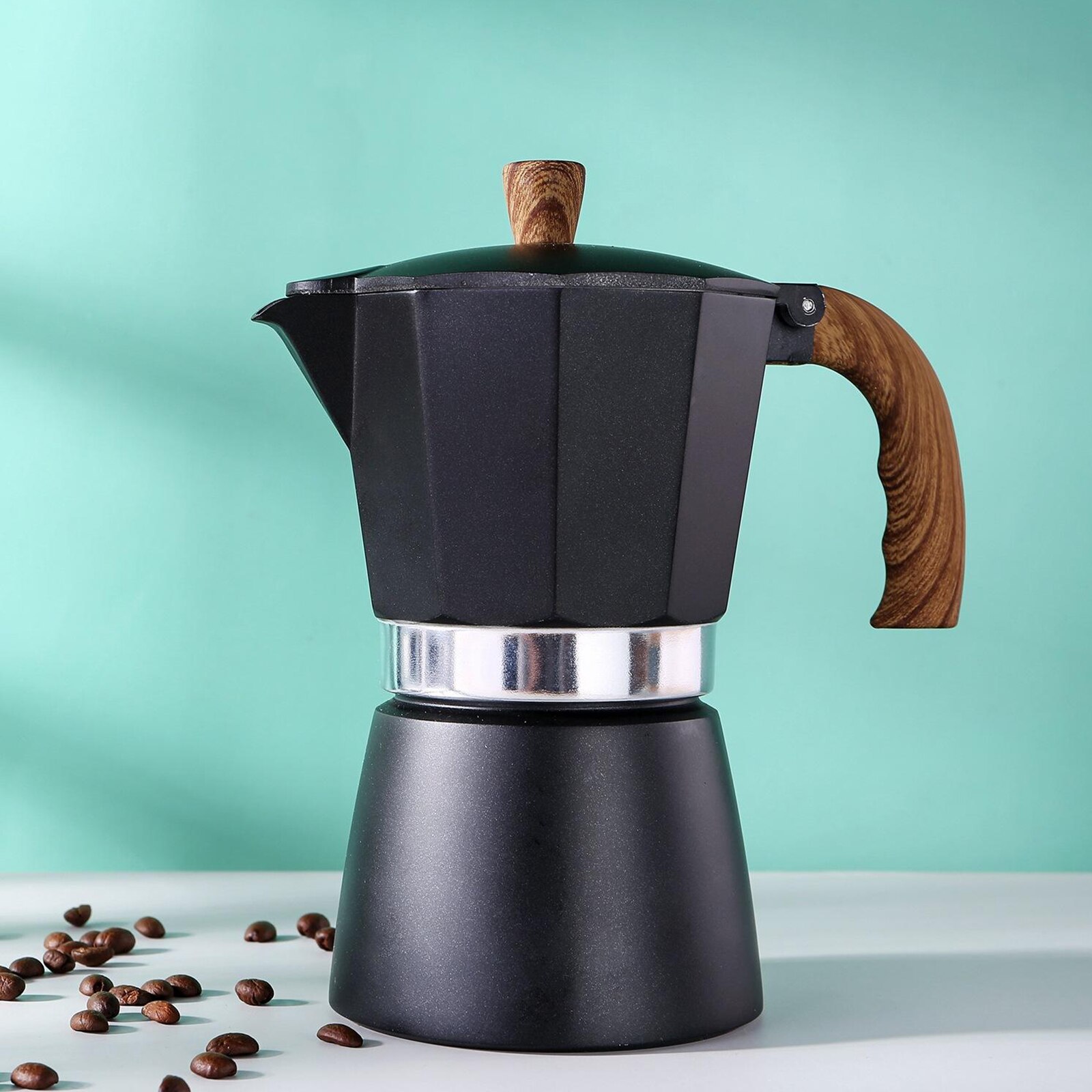 Aluminium Moka Pot Kookplaat Koffiezetapparaat Italiaanse Espresso Brouwer, Schoon Te Maken: 300ml