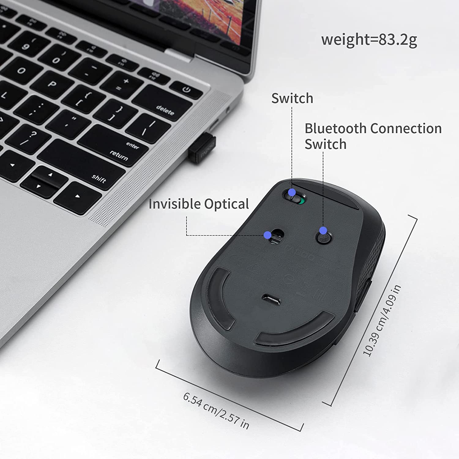 Rapoo M300S/M300W Draadloze Qi Opladen Optische Muis Met 1600Dpi Multi-Mode Bluetooth-Compatibel Voor Computer laptops