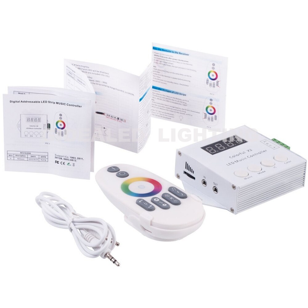 Touch Remote adressable WS2812B RGB Strip Music Controller X2 for WS2812B WS2811/WS2812 led strip lights RGB Controller