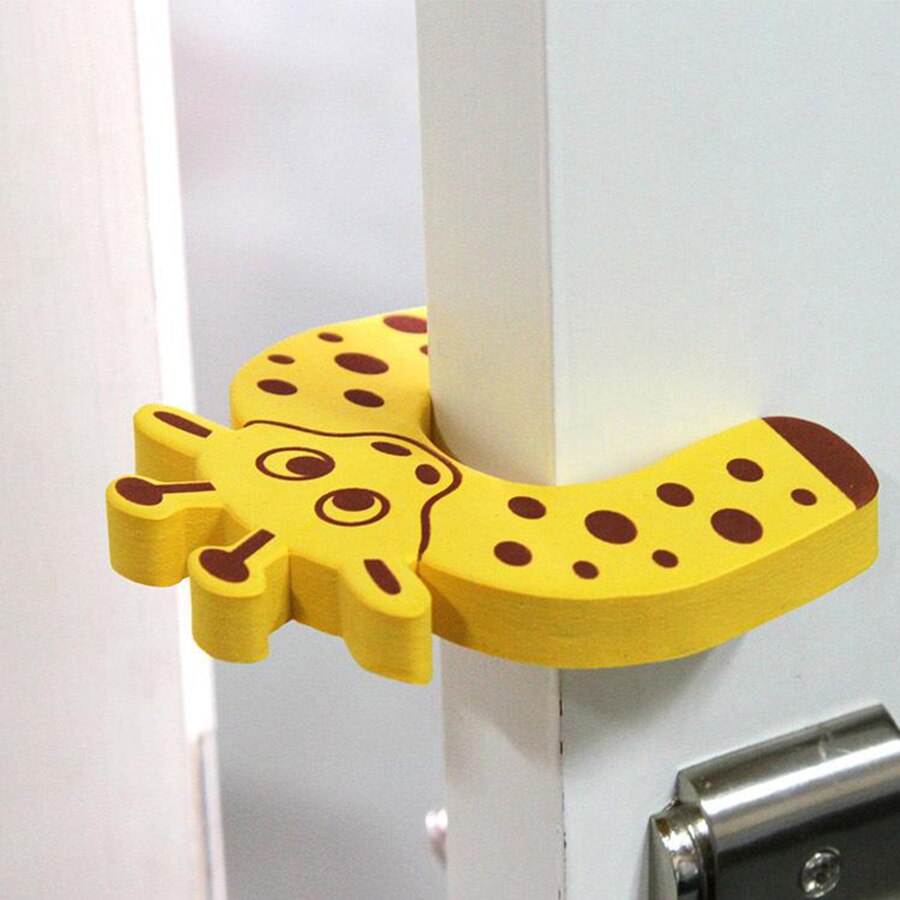 7 unids/lote, tope de seguridad para puerta de bebé, antipellizco, tarjeta de seguridad para bebé, bonito de Animal, protectores de dedos, Flexible,