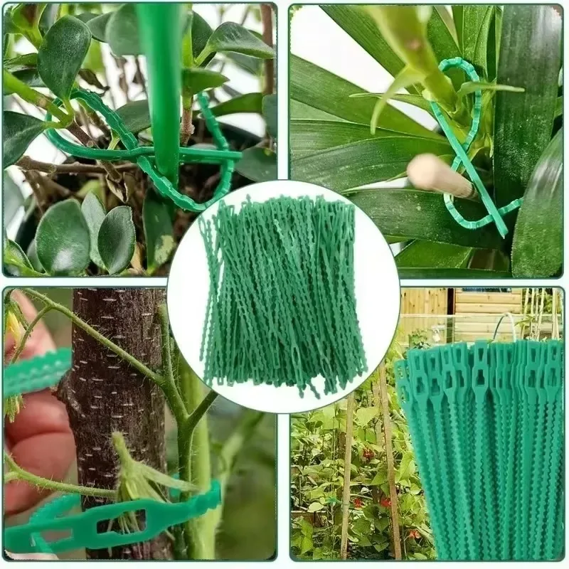 Adjustable Plastic Plant Cable Ties Reusable Garden Self-locking Zip Cables Ties Vine Tree Shrubs Support Fastener Organizer