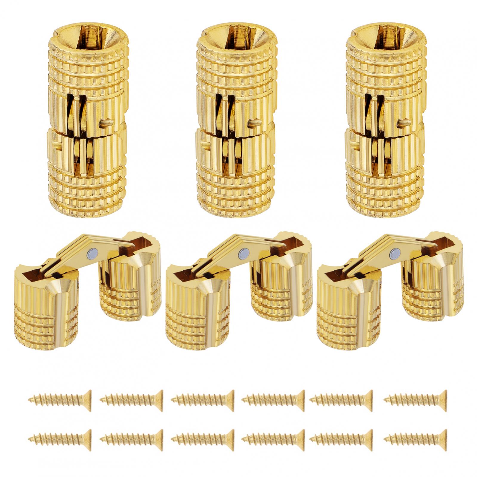 6/8/12pcs 8mm Hidden Barrel Hinges for Jewelry Box / Invisible Doors / Cabinets with 180 Degree Opening Angle,Furniture Hinges: WHITE