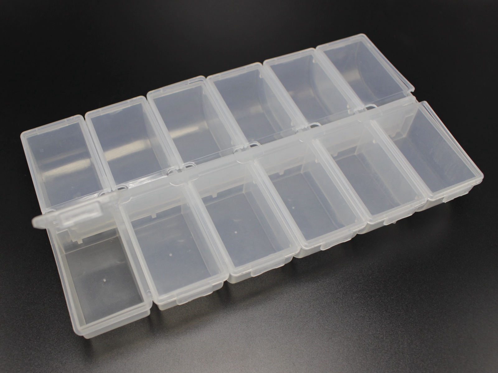 Clear Plastic Organizer Case 10 12 14 Compartments Jewelry Beads Display Storage Box