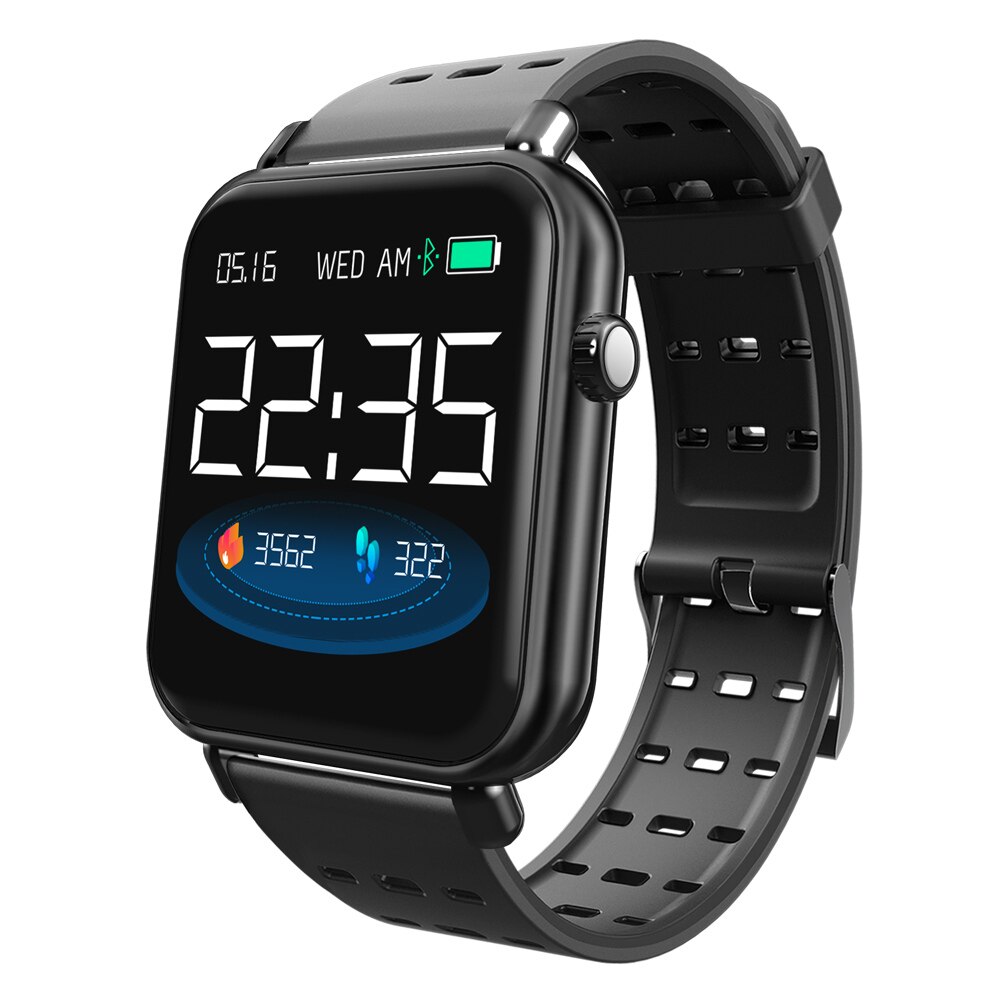 Gonoker bluetooth smartwatch  ip67 vandtæt smart band hjertefrekvens blodtryk ilt fitness tracker armbånd til mænd kvinder: Læder balck