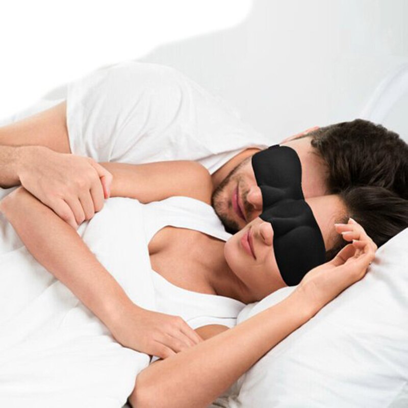 Zwart 3D 23*7.5 Cm Slaapmasker Zacht Slapen Oogmasker Night Care Ademen Massager Ogen Cover Slaapmasker