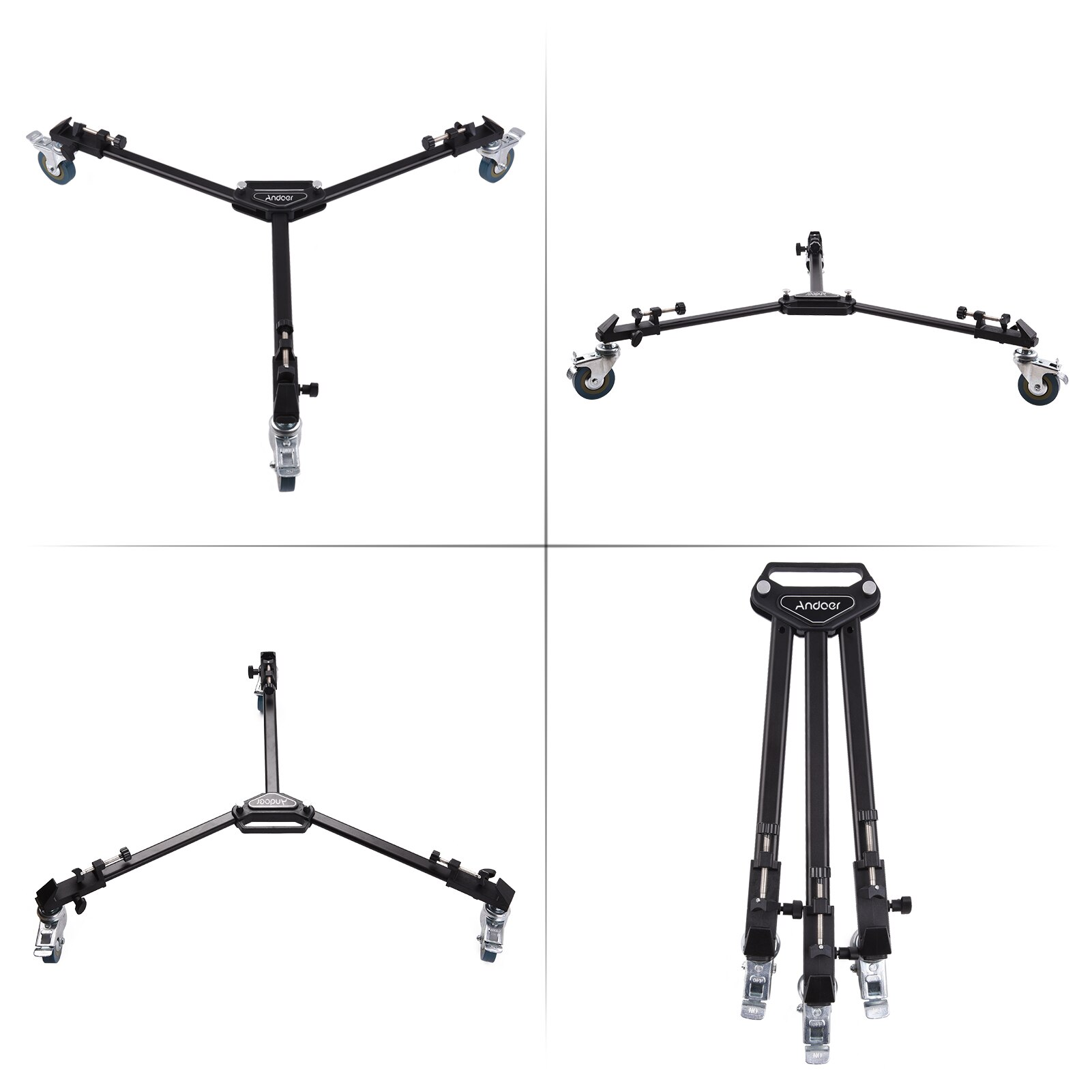 Andoer Statief Dolly Heavy Duty Fotografie Statief Base Stand Wielen Max. Belasting 15Kg Voor Camera Camcorder Studio Video Schieten